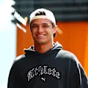 Another laid-back look from Lando, wearing Puma sweats in the paddock