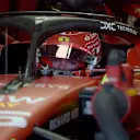 Ferrari's Monegasque driver Charles Leclerc is seen in his car inside the garage during the first practice session for the Formula One Mexico Grand Prix, at the Hermanos Rodriguez racetrack in Mexico City on October 27, 2023. (Photo by ALFREDO ESTRELLA / AFP) (Photo by ALFREDO ESTRELLA/AFP via Getty Images)