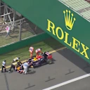 Red Bull's Daniel Ricciardo is pushed to safety after losing power © FOWC Ltd