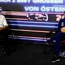 Guenther Steiner, Team Principal, Haas F1, and Jost Capito, CEO, Williams, in the team principals Press Conference