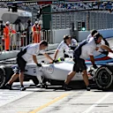 Felipe Massa (BRA) Williams FW36 is pushed back into the garage. Formula One World Championship, Rd16, Russian Grand Prix, Qualifying, Sochi Autodrom, Sochi, Krasnodar Krai, Russia, Saturday, 11 October 2014 © Sutton Images. No reproduction without permission