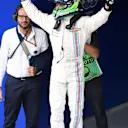 Third placed Felipe Massa (BRA) Williams celebrates in parc ferme. Formula One World Championship, Rd18, Brazilian Grand Prix, Qualifying, Sao Paulo, Brazil, Sunday, 9 November 2014 