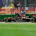 Pastor Maldonado (VEN) Lotus E22 stops on track. Formula One World Championship, Rd1, Australian Grand Prix, Qualifying, Albert Park, Melbourne, Australia, Saturday, 15 March 2014