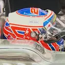 Jenson Button is one of many drivers carrying a tribute to the missing Malaysia Airlines flight MH370 © FOWC Ltd