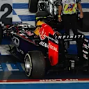 The car of Daniel Ricciardo (AUS) Red Bull Racing RB10 in parc ferme. Formula One World Championship, Rd1, Australian Grand Prix, Race, Albert Park, Melbourne, Australia, Sunday, 16 March 2014