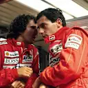 (L to R): Second placed Alain Prost (FRA) with his McLaren team mate Ayrton Senna (BRA), who took pole position and went on to win the race. Belgian Grand Prix, Rd 11, Spa-Francorchamps, Belgium, 28 August 1988