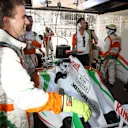 Space is at a premium in Monaco so the pit garages are a little tighter than usual