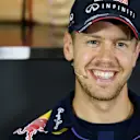 Sebastian Vettel (GER) Red Bull Racing in the Press Conference. Formula One World Championship, Rd5, Spanish Grand Prix, Preparations, Barcelona, Spain, Thursday, 8 May 2014