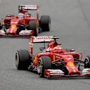 Kimi Raikkonen (FIN) Ferrari F14 T leads Fernando Alonso (ESP) Ferrari F14 T. Formula One World Championship, Rd5, Spanish Grand Prix, Race, Barcelona, Spain, Sunday, 11 May 2014