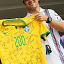 elipe Massa (BRA) Williams with a signed Brazilian football shirt. Formula One World Championship, Rd9, British Grand Prix, Preparations, Silverstone, England, Thursday, 3 July 2014 © Sutton Images. No reproduction without permission