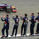 Sebastian Vettel (GER) Red Bull Racing RB10 crosses the line. Formula One World Championship, Rd11, Hungarian Grand Prix, Race Day, Hungaroring, Hungary. Sunday, 27 July 2014 © Sutton Images. No reproduction without permission