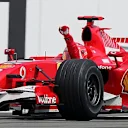 Michael Schumacher (GER) Ferrari 248 F1 crosses the line to win the race. Formula One World Championship, Rd 12, German Grand Prix, Race, Hockenheim, Germany, 30 July 2006 © Sutton Images. No reproduction without permission