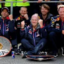 Race winner Daniel Ricciardo (AUS) Red Bull Racing celebrates with Adrian Newey (GBR) Red Bull Racing Chief Technical Officer, Christian Horner (GBR) Red Bull Racing Team Principal and the team. Formula One World Championship, Rd12, Belgian Grand Prix, Race Day, Spa-Francorchamps, Belgium, Sunday, 24 August 2014 © Sutton Images. No reproduction without permission