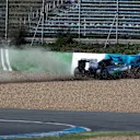 Lewis Hamilton (GBR) Mercedes AMG F1 W05 crashes at Turn One. Formula One Testing, Jerez, Spain, Day One, Tuesday, 28 January 2014. © Sutton Images