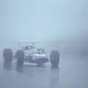 Jackie Stewart (GBR) in a Matra Cosworth MS10 picks his way through the rain and fog to win the race by over 4 minutes, one of the finest victories of his career. German Grand Prix, Rd8, Nurburgring, Germany, 4 August 1968. World © Phipps/Sutton.