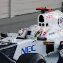 Kamui Kobayashi (JPN) Sauber C31 celebrates in parc ferme. Formula One World Championship, Rd15, Japanese Grand Prix, Race, Suzuka, Japan, Sunday, 7 October 2012. © Sutton Images