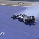 Mercedes' Lewis Hamilton, already fastest in FP3, spins at Turn 17 on what was set to be his best lap of the session © FOWC Ltd