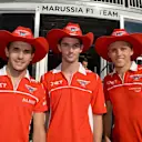(L to R): Jules Bianchi (FRA) Marussia F1 Team, Alexander Rossi (ITA) Marussia and Max Chilton (GBR) Marussia F1 Team with the USGP cowboy hat. Formula One World Championship, Rd13, Italian Grand Prix, Monza, Italy, Qualifying, Saturday, 6 September 2014