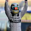 Race winner Lewis Hamilton (GBR) Mercedes AMG F1 celebrates in parc ferme. Formula One World Championship, Rd16, Russian Grand Prix, Race, Sochi Autodrom, Sochi, Krasnodar Krai, Russia, Sunday, 12 October 2014