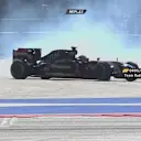 Romain Grosjean has a dramatic half spin after losing the rear of his Lotus through the high-speed Turn 5 © FOWC Ltd