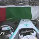 Mercedes' Lewis Hamilton goes off at Turn 1, skipping across the gravel trap and hitting the barriers © FOWC Ltd