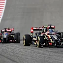 Pastor Maldonado (VEN) Lotus E22 and Jean-Eric Vergne (FRA) Scuderia Toro Rosso STR9 battle. Formula One World Championship, Rd17, United States Grand Prix, Race, Austin, Texas, USA, Sunday, 2 November 2014