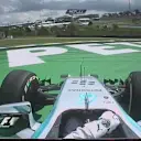 Pushing hard to close the gap to Mercedes team mate Nico Rosberg, Lewis Hamilton suffers a half spin at Turn 4 © FOWC Ltd. No reproduction without permission.