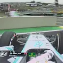 Mercedes' Lewis Hamilton spins at Turn 1 after locking up under braking © FOWC Ltd. No reproduction without permission.