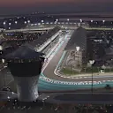 The Yas Marina circuit in all its floodlit glory, as Toro Rosso's Jean-Eric Vergne starts a flying lap © FOWC Ltd. No reproduction without permission.
