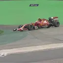 Kimi Raikkonen loses the back end of his Ferrari at Turn 6 in the final minutes of FP1 © FOWC Ltd. No reproduction without permission.