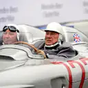Sir Stirling Moss (GBR) and Jochen Mass (GER). Mercedes-Benz Stars and Cars, Mercedes-Benz Museum, Stuttgart, Germany, 29 November 2014. © Sutton Images