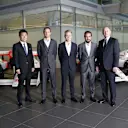 McLaren announce their 2015 driver line-up, Woking, UK, December 11, 2014: (L to R) Yasuhisa Arai (Senior Managing Officer, Honda R&D Co Ltd; Chief Officer of Motorsport, Honda), Jenson Button, Kevin Magnussen, Fernando Alonso, Ron Dennis (Chairman & Chief Executive Officer, McLaren). © McLaren
