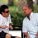 (L to R): Fernando Alonso (ESP) McLaren with Ron Dennis (GBR) McLaren Team Principal. Formula One World Championship, Rd 3, Bahrain Grand Prix, Preparations, Bahrain International Circuit, Bahrain, Thursday, 12 April 2007. © Sutton Images