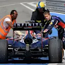 Sebastian Vettel (GER) Red Bull Racing RB10 pushes his car in pit lane. Formula One Testing, Day Three, Bahrain International Circuit, Sakhir, Bahrain, Saturday, 1 March 2014 © Sutton Images. No reproduction without permission
