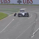 Williams' Valterri Bottas hits the wall and loses a tyre bringing out the safety car on lap 12, starting a flurry of pit stops. © FOWC Ltd