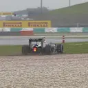 Kevin Magnussen's McLaren goes off into the gravel at the final corner in Q2. © FOWC Ltd
