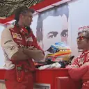 All smiles in the Ferrari garage after Fernando Alonso's impressive early pace © FOWC Ltd. No reproduction without permission.