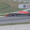 Max Chilton spins his Marussia after five minutes of second practice. © FOWC Ltd.