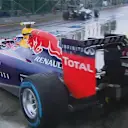 Daniel Ricciardo, in the last remaining Red Bull, goes out in heavy rain at the start of Q3. © FOWC Ltd