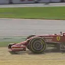 Ferrari's Kimi Raikkonen finds the gravel © FOWC Ltd. No reproduction without permission.