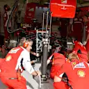 Pat Fry (GBR) Ferrari Technical Director supervises Ferrari engineers working on the car of Kimi Raikkonen (FIN) Ferrari F14 T. Formula One World Championship, Rd3, Bahrain Grand Prix, Practice, Bahrain International Circuit, Sakhir, Bahrain, Friday, 4 April 2014. © Sutton Images