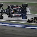 Esteban Gutierrez (MEX) Sauber C33 rolled and crashed out of the race after colliding with Pastor Maldonado (VEN) Lotus E22. Formula One World Championship, Rd3, Bahrain Grand Prix, Race, Bahrain International Circuit, Sakhir, Bahrain, Sunday, 6 April 2014. © Sutton Images
