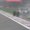 Sauber's Esteban Gutierrez runs wide and is eliminated from Q1 along with both Caterhams, both Marussias and Lotus's Pastor Maldonado who didn't run due to an engine problem. © FOWC Ltd