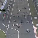 Williams' Felipe Massa makes a fantastic start to jump Nico Rosberg's Mercedes, but then collides with Ferrari's Fernando Alonso. Both drivers are able to continue. © FOWC Ltd