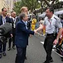 Jean Todt (FRA) FIA President, Ari Vatenen (FIN) and Eric Boullier (FRA) McLaren Racing Director on the grid. Formula One World Championship, Rd6, Monaco Grand Prix, Race, Monte-Carlo, Monaco, Sunday, 25 May 2014. © Sutton Images
