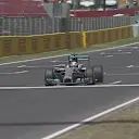 After the first set of runs Lewis Hamilton takes provisional pole, ahead of Mercedes team mate Nico Rosberg, with a used set of option tyres. © FOWC Ltd