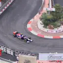 Toro Rosso's Daniil Kvyat, on intermediate tyres, is the first to set a timed lap after conditions improve. © FOWC Ltd