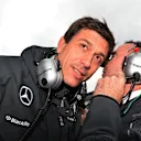 Toto Wolff (AUT) Mercedes AMG F1 Director of Motorsport and Paddy Lowe (GBR) Mercedes AMG F1 Executive Director (Technical) on the grid. Formula One World Championship, Rd4, Chinese Grand Prix, Race, Shanghai, China, Sunday, 20 April 2014. © Sutton Images