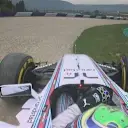 Williams' Felipe Massa locks up his brakes at Turn 3 and runs into the gravel trap, but is able to return and continue. © FOWC Ltd