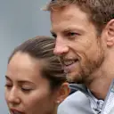 Jenson Button (GBR) McLaren and girlfriend Jessica Michibata (JPN). Formula One World Championship, Rd8, Austrian Grand Prix, Qualifying, Spielberg, Austria, Saturday, 21 June 2014. © Sutton Images